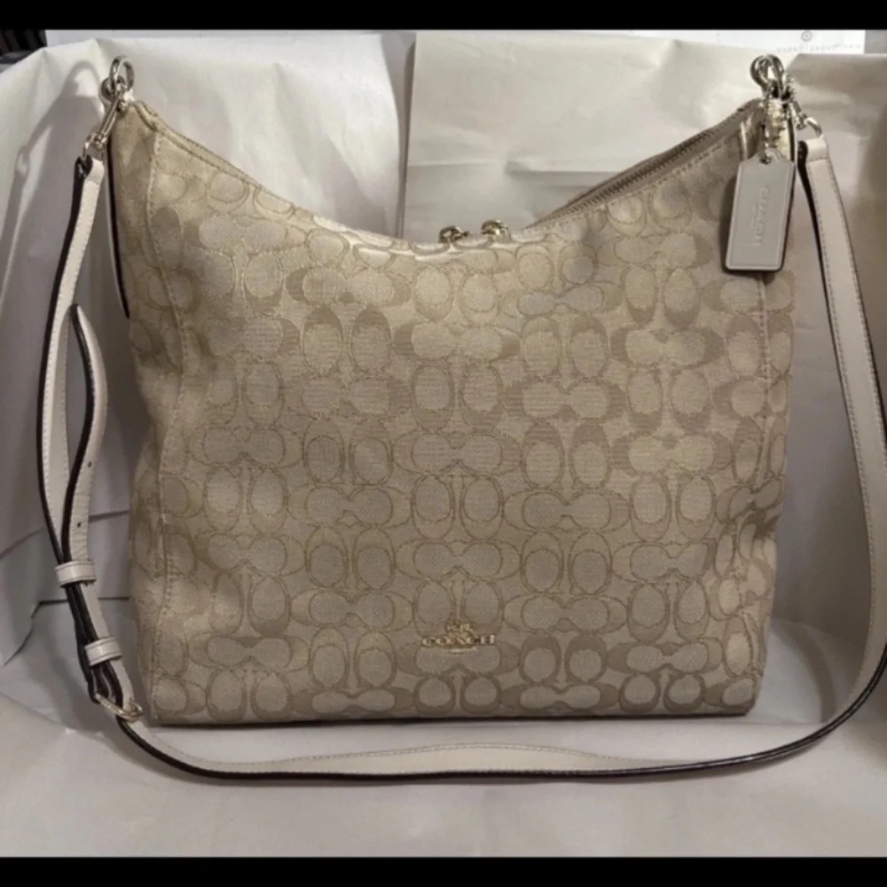 Coach Beige Signature Shoulder Bag​
